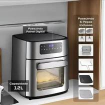 Fritadeira Air Fryer Digital Knakasaki 2000W com Painel Digital e Cesto Giratório Sem Óleo, Capacidade Generosa