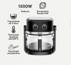 Fritadeira Air Fryer Elétrico 5L 1500W Saudável Sem Óleo C/ Função Fogão + Panela Antiaderente Amvox Fritadeira Air Fryer Elétrico 5L 1500W Saudável Sem Óleo C/ Função Fogão + Panela Antiaderente Amvox
