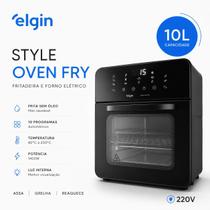 Fritadeira Air Fryer Forno Elgin Style Oven Fry 10L 1400W Painel Digital Sem Óleo Preta 3 em 1