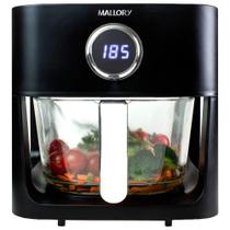 Fritadeira Air Fryer Mallory CookGlass Cuba de Vidro 1500W, 4,5 Litros, Preto