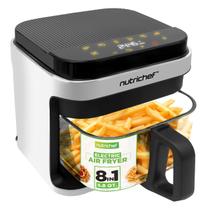 Fritadeira Air Fryer Nutrichef de 5,8 litros 8 em 1 predefinida 1200 W branca