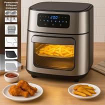 Fritadeira Air Fryer Oven 12l 2000w Sem Óleo Painel Digital Cinza-escuro
