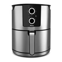 Fritadeira Air Fryer Philco 6L Antiaderente Grande Inox 1800W Potente 220V