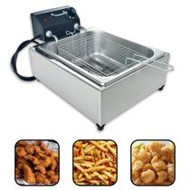 Fritadeira Anti Chamas Elétrica Industrial 5 Litros Termostato Profissional Batata Salgados 110v 220V