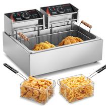 Fritadeira comercial VEVOR 3000W elétrica 17L com 3 cestos Fritadeira comercial VEVOR 3000W elétrica 17L com 3 cestos