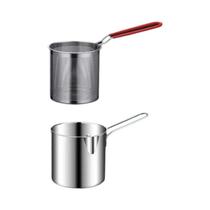 Fritadeira De Aço Inoxidável Com Cesto, Base Antiderrapante Multiuso E Alça Fria Ao Toque Para Uso