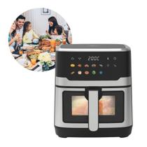 Fritadeira de Ar Elétrica AirFryer 6,5L Aço Inox e Tela Digital 127V COIBEU Com Desligamento Automático