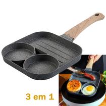 Fritadeira De Cerâmica Antiaderente 3 Em 1 Ovo Panqueca Hambúrguer Bacon