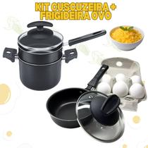Fritadeira de Ovo mais Cuscuzeira, kit de 2 panelinhas.