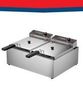 Fritadeira Eletrica 10 Litros C/Tampa 2 Cubas 220V Metalcubas