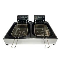 Fritadeira Elétrica 10 Litros Dupla Cuba Esmaltada Fryer Max
