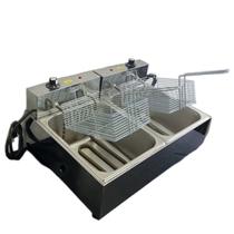 Fritadeira elétrica 2 Cubas 12 Litros profissional com Termostato de 50 a 300C 110v ou 220v
