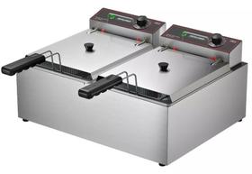Fritadeira Elétrica 2 Cubas Aço Inox Metalcubas 10 Litros Fritadeira Elétrica 2 Cubas Aço Inox Metalcubas 10 Litros