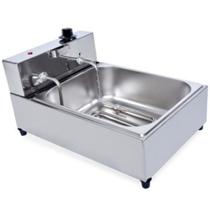 Fritadeira eletrica 5 litros inox 1 cuba com termostato - VALENTE INOX