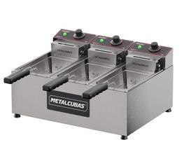 Fritadeira Elétrica 6600w Com 3 Cubas E 9 Lts Metalcubas FE 3C 220v Fritadeira Elétrica 6600w Com 3 Cubas E 9 Lts Metalcubas FE 3C 220v