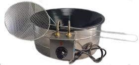 Fritadeira Elétrica 7L Esmalte Preto com Escumadeira 220V Fritadeira Elétrica 7L Esmalte Preto com Escumadeira 220V