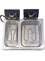 Fritadeira elétrica 8 litros profissional inox 2 cubas