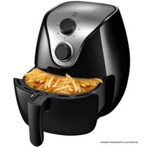 Fritadeira eletrica air fryer black 4l com grade 1500w 60min de timer ce222 220v