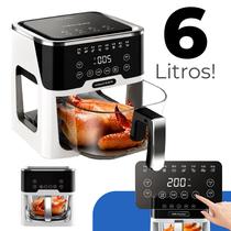 Fritadeira Elétrica Air Fryer Sem Óleo Com Desligamento Automático 6 Litros Multifunções 1350W Premium Fritadeira Elétrica Air Fryer Sem Óleo Com Desligamento Automático 6 Litros Multifunções 1350W Premium