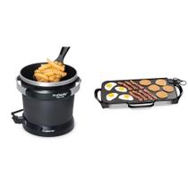 Fritadeira Elétrica + Chapa Elétrica Presto FryDaddy 05420 e 07061 Preta