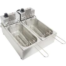 Fritadeira Elétrica com Óleo 6 Litros 2 Cubas Industrial Inox Irmãos Ribeiro Frb2c3