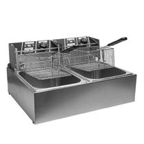 Fritadeira Elétrica Comercial cuba Dupla Inox Alta Produção 12L Uso Profissional 220V Fritadeira Elétrica Comercial cuba Dupla Inox Alta Produção 12L Uso Profissional 220V