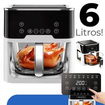 Fritadeira Elétrica De Vidro 1350W Sem Óleo Antiaderente 6 Litros Com Multifunções E Desligamento Automático Fritadeira Elétrica De Vidro 1350W Sem Óleo Antiaderente 6 Litros Com Multifunções E Desligamento Automático