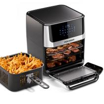 Fritadeira Elétrica Digital Novoon 12L 4 em 1 - Frita sem Óleo, Assa, Reaquece e Desidrata. Air Fryer 12 Litros Prepara Batata Frita, Frango, Carne.