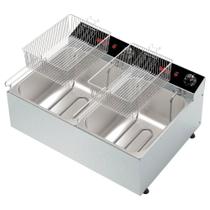 Fritadeira Elétrica Dupla Saro 10 Litros 2 Cubas 6000W 220V FRD22