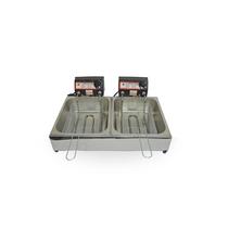 Fritadeira Elétrica em Inox Profissional 10 Litros Óleo 2 Cubas De 5L 220v