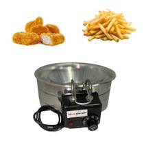 Fritadeira Elétrica em inox tacho 5 litros profissional em inox souzza shop fritura pastel batatas