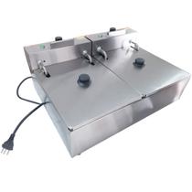 Fritadeira Elétrica FDS-10 a Óleo 10L com 2 Cubas em Inox 220v