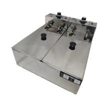 Fritadeira Elétrica Fritador a Oleo Industrial Profissional de 6 Litros com 2 Cubas em Aço Inox Para Batata Frita, 220v - Fast Maquinas