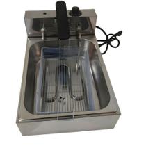 Fritadeira Elétrica Industrial 1 Cuba 5 L c/ Cabo de Proteção Profissional Aço Inoxidável