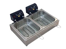 Fritadeira Elétrica Industrial 10 Litros 2 Cubas 5 Litros cada 220v 6000w