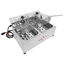 Fritadeira Elétrica Industrial 2 Cubas 12 Litros Inox Spolu 220V