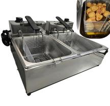 Fritadeira Elétrica Industrial 2 Cubas 14 Litros Inox Profissional até 300ºC até 3000W Fritadeira Elétrica Industrial 2 Cubas 14 Litros Inox Profissional até 300ºC até 3000W