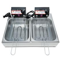 Fritadeira Elétrica Industrial 2 Cubas com Tecnologia Anti-Chamas 10L - Profissional - Casinha Industrial