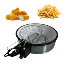 Fritadeira Elétrica Industrial 7 Litros Esmaltada Redonda inox profissional
