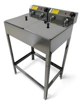 Fritadeira Eletrica Industrial A Óleo 10l Industrial Inmetro Voltagem:220VCor:Inox