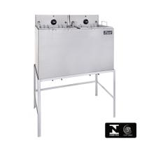 Fritadeira Elétrica Industrial Dupla Com Filtro de Água e Cavalete 220V FEQDC Fire