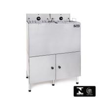 Fritadeira Elétrica Industrial Dupla Com Filtro de Água e Gabinete 220V FEQDG Fire