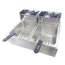 Fritadeira Elétrica Industrial FZL-12 2 Cubas 12L e Tampa 220v