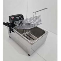 Fritadeira Elétrica Industrial Inox 7 Litros - Alta potência 3000w para Lanchonetes e restaurantes