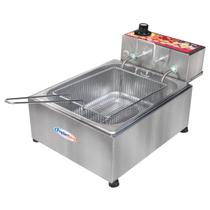 Fritadeira Elétrica Industrial Inox Cuba 5 Litros com Cesto