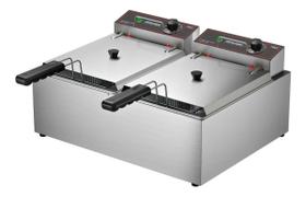 Fritadeira Elétrica Industrial Metalcubas FRCE10 2 Cubas 10 Litros Inox