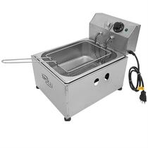 Fritadeira Elétrica Industrial Óleo 1 Cuba Inox Profissional Lanchonete Restaurante Batata Frango Pastel Peixe Churros