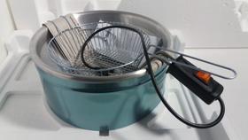 Fritadeira elétrica industrial tacho alumínio 4 litros tacho elétrico para fritar pasteis e salgados tacho redondo - DUVOLT
