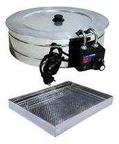 Fritadeira Elétrica Industrial Tacho Redondo Esmaltado 10 Litros Com Tampa e Escorredor M(220) - Casinha Industrial