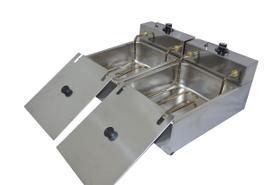 Fritadeira Elétrica Indutrial FDS-10 2 Cubas 10L e Tampa 110v